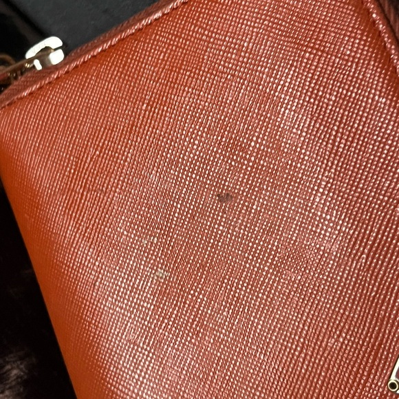 PRADA Orange Leather Zip Around Wallet Clutch - Picture 5 of 16